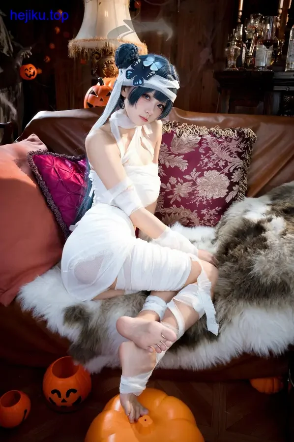 九柒喵幽灵公主珊cos 瀑布水潭红战纹